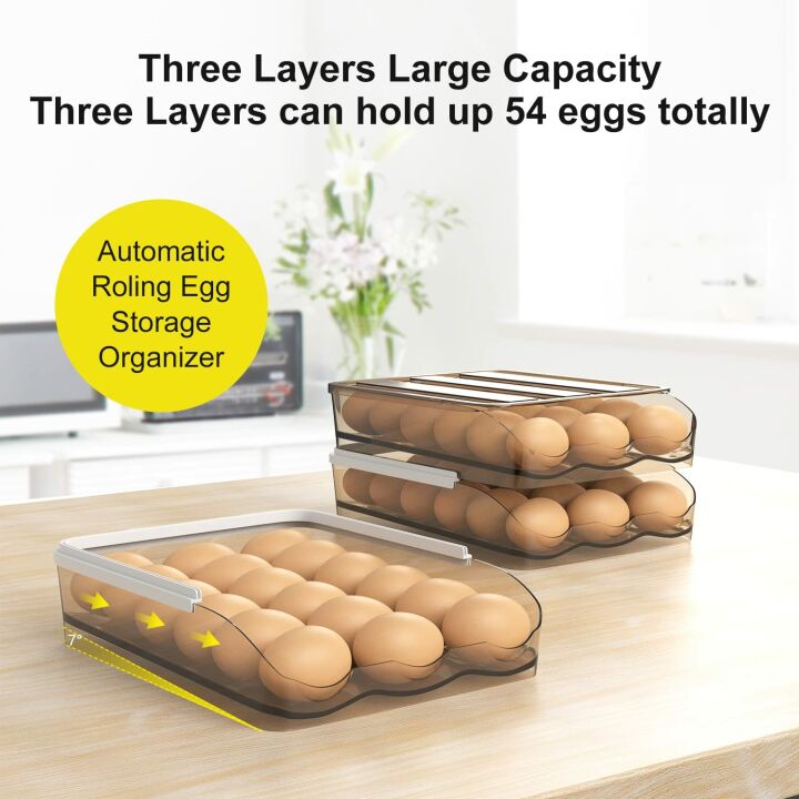 54 Egg Rolling Storage Container for Refrigerator