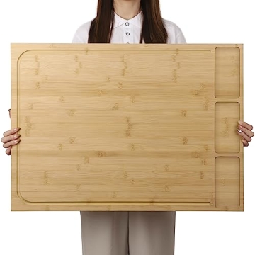 Extra Large Bamboo Cutting Board with Detachable Legs