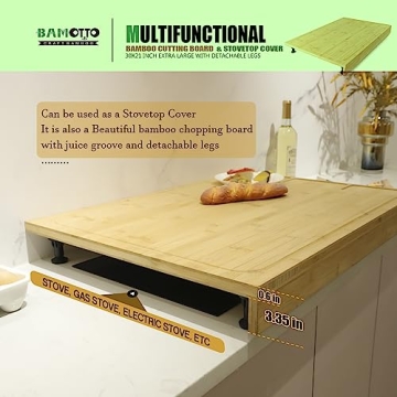 Extra Large Bamboo Cutting Board with Detachable Legs