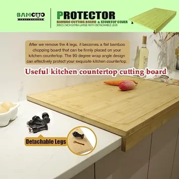 Extra Large Bamboo Cutting Board with Detachable Legs