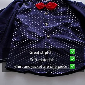 HZXVic Toddler Boy Suit Set - Navy Tuxedo Outfit 4T