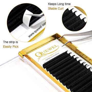QUEWEL Volume Eyelash Extensions | 0.03-0.12mm | C/CC/D/DD Curl | 8-25mm Length | Easy Fan Volume La...