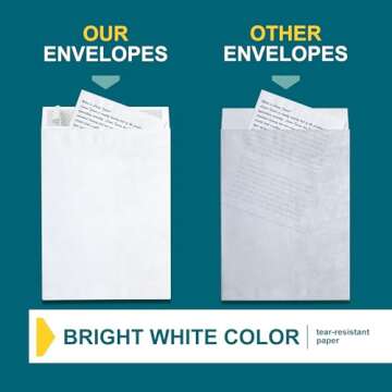 9x12 Tyvek Envelopes - Durable Self-Seal Mailers