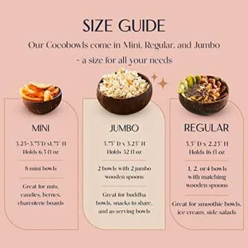 COCOBOWLCO Coconut Bowl & Wooden Spoons Bowl Set 2 - Birthday Gifts for Women - Coconut Bowls for Eco Friendly Kitchen Decor, Acai Bowls & Smoothie Bowls (Polished)