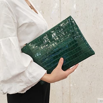 NIGEDU Stylish Crocodile Clutch for Women Evening Out