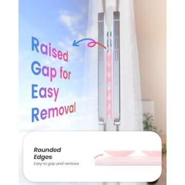 Klearlook Magnetic Suction Phone Mount for MagSafe Case, Silicone Sticky Phone Grip Holder for iPhone 16/15/14/13/12 Series, Removable Hands-Free Video/Selfie, Women Girl Teen Gift, Light Pink