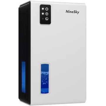 NineSky Dehumidifier for Home with Auto Shut Off and 7 Colors LED Light