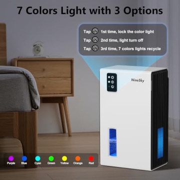 NineSky Dehumidifier with Auto Shut Off and LED Lights