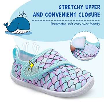 LeIsfIt Toddler Water Shoes Boys Girls Aqua Socks Kids Outdoor Quick-Dry Breathable Swim Shoes Light...