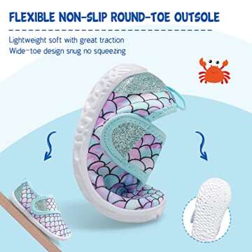 LeIsfIt Toddler Quick-Dry Aqua Socks for Summer Fun