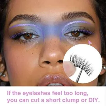 False Eyelashes Half Lashes Natural Look Wispy Mink Lashes zanlufly Cat Eye DIY Lightweight Invisible Band Reusable Soft Handmade Lashes Pack