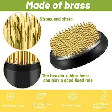 3 Pieces Flower Holder Floral Arranger Japanese Floral Pins Round Flower Arranger Floral Arrangement Holder for Flower Arrangement, Plant Fixation 0.91 Inch, 1.02 Inch, 2.36 Inch(Gold)