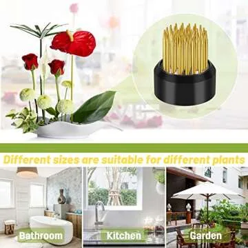 3 Pieces Flower Holder Floral Arranger Japanese Floral Pins Round Flower Arranger Floral Arrangement Holder for Flower Arrangement, Plant Fixation 0.91 Inch, 1.02 Inch, 2.36 Inch(Gold)