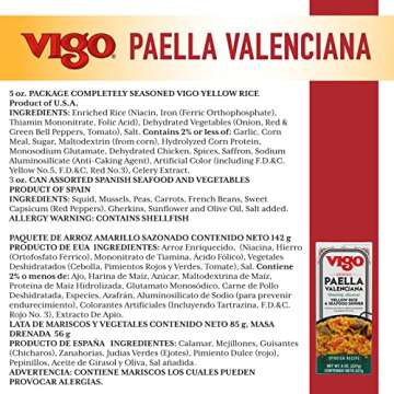 Vigo Authentic Paella Valenciana, Yellow Rice & Seafood Dinner, Spanish Recipe (Yellow Rice & Seafood Dinner, 8 Ounce (Pack of 12))