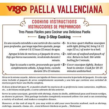 Vigo Authentic Paella Valenciana, Yellow Rice & Seafood Dinner, Spanish Recipe (Yellow Rice & Seafood Dinner, 8 Ounce (Pack of 12))