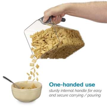 Polder Handle-It Canister, BPA-Free Plastic, Stackable Storage Canister, Air-Tight Food Storage Container, Canister for Kitchen Organization and Storage, 4-Quart