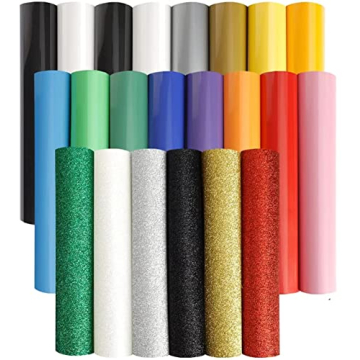SGHUO 22 Pack HTV Heat Transfer Vinyl - 16 Assorted & 6 Glitter Sheets