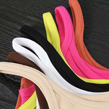 GEMBERA Women Spaghetti Strap Scoop Neck Ribbed Tank Top - Essential Sleeveless Layering Shirt