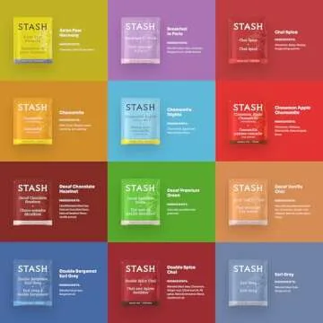 Stash 70pcs Tea Bags Variety Pack – 25x2 Flavors with 20 Honey Sticks, Perfect Tea Gift Set for Any Occasion