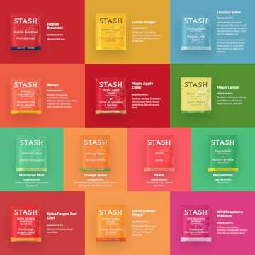 Stash 70pcs Tea Bags Variety Pack – 25x2 Flavors with 20 Honey Sticks, Perfect Tea Gift Set for Any Occasion