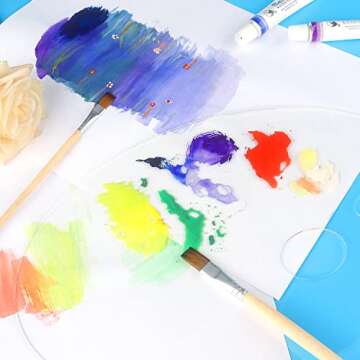 Tamaki 2 Pack 11.8 x 7.9 Inch Acrylic Paint Palette with Thumb Hole Clear Paint Pallet, Easy Clean Non-Stick Artist Pallet for Oil Watercolor Craft DIY Art Painting Palette