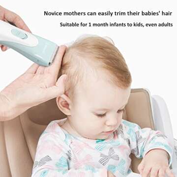 Baby Hair Clippers, Ceramic Blade Electric Kids Hair Trimmer, Ultra-Quiet Cordless Rechargeable Waterproof Haircut Kit for Kids & Adult