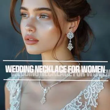 Aukmla Bride Wedding Necklace Earrings Set Silver Rhinestones Necklaces Bridal Crystal Jewelry Accessories for Women (Set of 3)