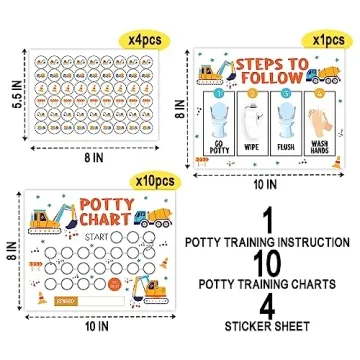 Excavator Potty Training Chart with Stickers for Kids