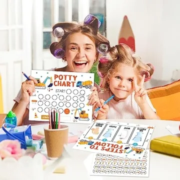 Excavator Potty Training Chart with Stickers for Kids