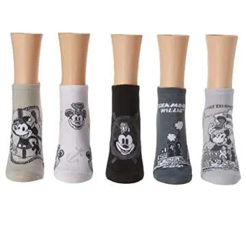 Disney Mickey Mouse Socks 5-Pack No Show Casual Style