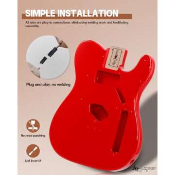 Leo Jaymz DIY TL Style Electric Guitar Kits,Spray-painted Mahogany Body,Maple Neck, including all Co...