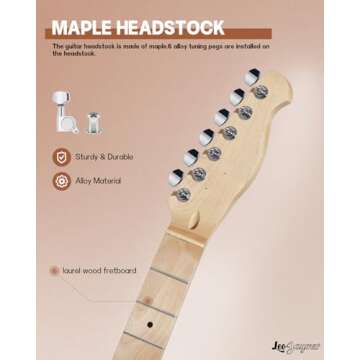 Leo Jaymz DIY TL Style Electric Guitar Kits,Spray-painted Mahogany Body,Maple Neck, including all Components (TL Carnival Red)