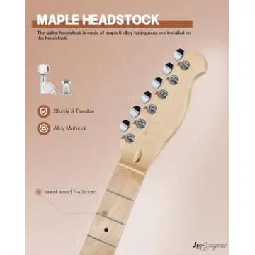 Leo Jaymz DIY TL Style Electric Guitar Kits,Spray-painted Mahogany Body,Maple Neck, including all Components (TL Carnival Red)