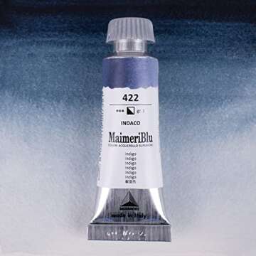 MaimeriBlu 12ml Single-Pigment Watercolor Paint - Indigo NB1 Professional Watercolor Paint - Lightfa...