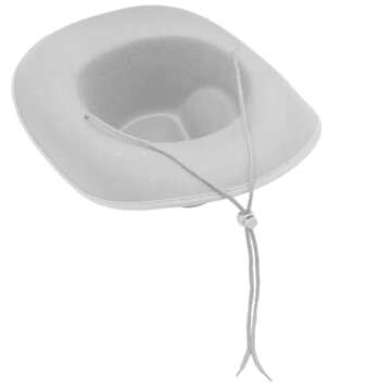 4E's Novelty Cowboy Hat for Women & Men, Felt Cowgirl Hat for Adults, Western Party Dress Up Accessories (White)