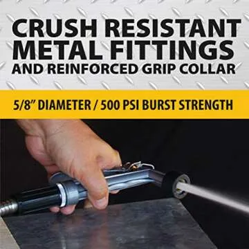 Bionic Steel Metal Garden Hose 100 Ft with Nozzle, 304 Stainless Steel Water Hose 100Ft, Flexible Hose, 100 Ft Garden Hose, Kink Free, Lightweight, Crush Resistant, Easy to Coil, 500 PSI - 2025 Model