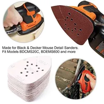 LotFancy 50PCS Sanding Pads for Black & Decker Sanders