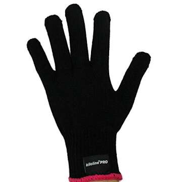 Kiloline Professional Heat Resistant Glove for Hair Styling Heat Blocking for Curling, Flat Iron and Curling Wand