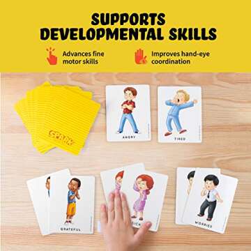 Feelings and Emotions Flash Cards - Memory Game, Social Skills Games, Emotions Cards, Feelings FlashCards, Empathy Game Homeschooling Materials, Preschool Games, Therapy Games for 3 Year Olds and Up