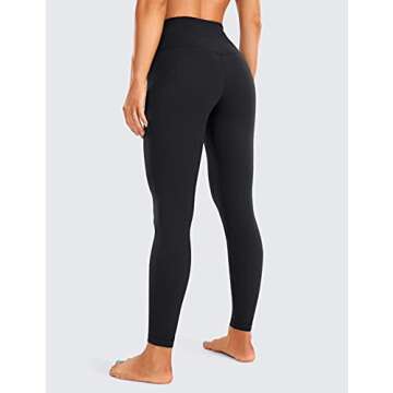 CRZ YOGA Light-Fleece Warm Leggings for Women 25''/28'' - Thick Brushed Pants High Waisted Workout Leggings Tummy Control