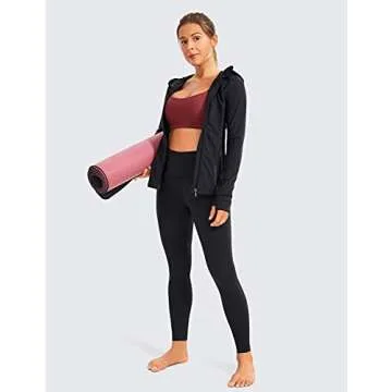 CRZ YOGA Light-Fleece Warm Leggings for Women 25''/28'' - Thick Brushed Pants High Waisted Workout Leggings Tummy Control