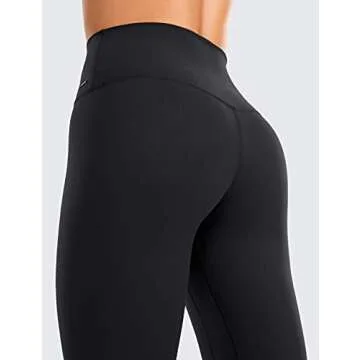 CRZ YOGA Light-Fleece Warm Leggings for Women 25''/28'' - Thick Brushed Pants High Waisted Workout Leggings Tummy Control