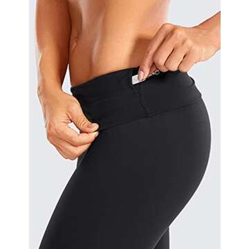 CRZ YOGA Light-Fleece Warm Leggings for Women 25''/28'' - Thick Brushed Pants High Waisted Workout Leggings Tummy Control