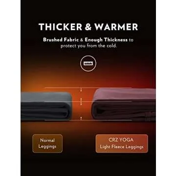 CRZ YOGA Light-Fleece Warm Leggings for Women 25''/28'' - Thick Brushed Pants High Waisted Workout Leggings Tummy Control