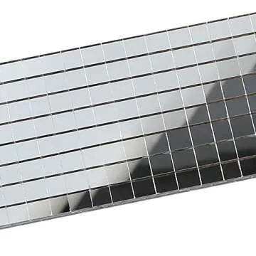 PP OPOUNT 9440 PCS Self Adhesive Mirror Mosaics Sheets, 5 x 5 mm Silver Mirrors Mosaic Square Glass for Craft,Home Decorations