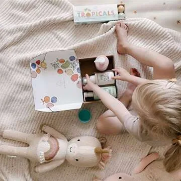 Dabble & Dollop Beachy Bundle, Natural Bubble Bath, Body Wash, Shampoo for Kids, USA-Made, Paraben & Sulfate Free, Vegan, Gluten-Free, Tear-Free, Honeydew Melon, Vanilla & Coconut (Set of 3)