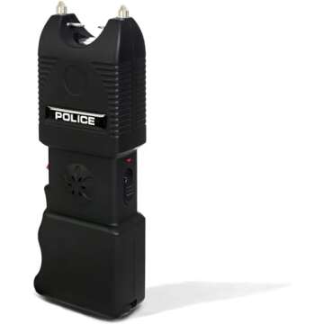 POLICE Stun Gun TW10 - Heavy Duty Self-Defense Tool with Flashlight and Siren Alarm