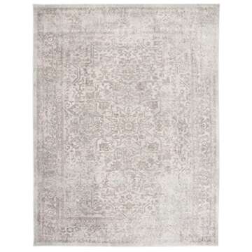 SAFAVIEH Evoke Collection Area Rug - 8' x 10', Ivory & Taupe, Oriental Distressed Design, Non-Sheddi...