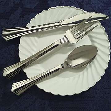 Reflections Plastic Silverware, 160 Pieces