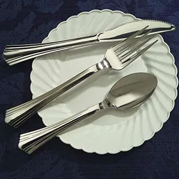 Reflections Plastic Silverware, 160 Pieces - Durable, Elegant Dining Solution